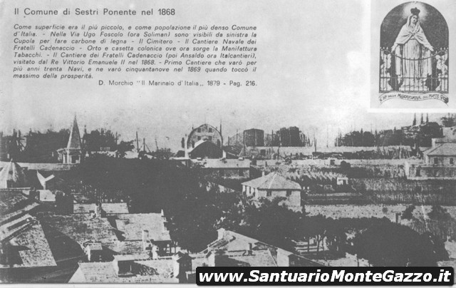 Santuario Monte Gazzo il Comune di Sestri Ponente nel 1868